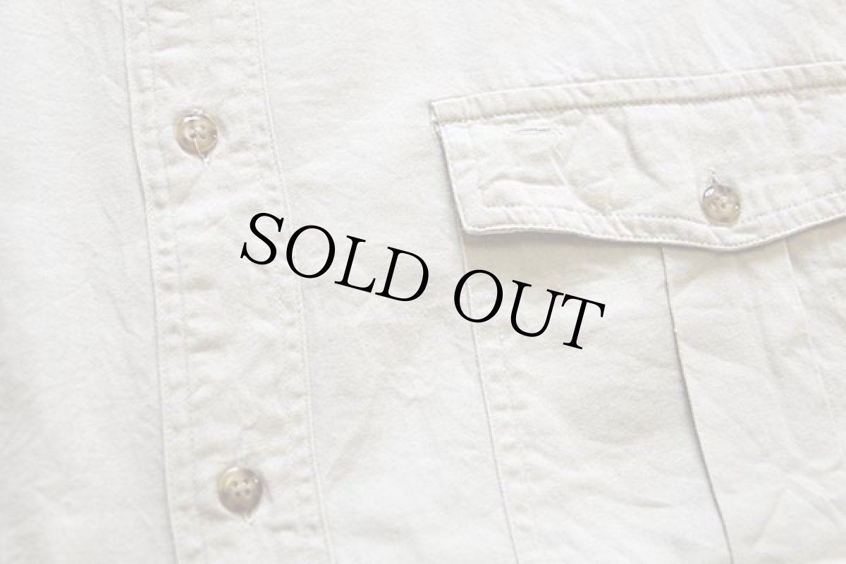 画像5: 80s ABERCROMBIE&FITCH 無地 コットンシャツ ベージュ L★アバクロ (5)