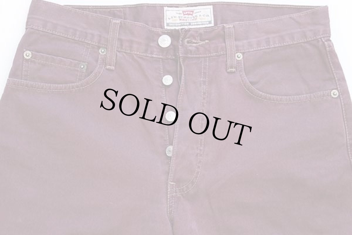 画像4: 90s Levi'sリーバイス 451 コットンツイルパンツ ワインレッド w30 L32★ユーロ (4)