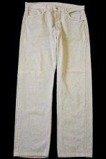画像2: 00s USA製 Levi'sリーバイス 501 カラーデニムパンツ 後染め カーキ w36 (2)