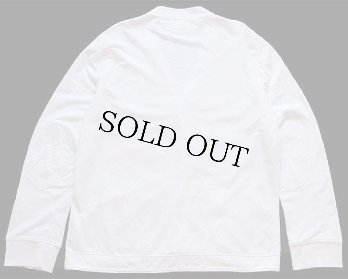 画像2: ポロ ラルフローレン 無地 パチポケ&エルボーパッチ付き コットン カーディガン アイボリー L (2)