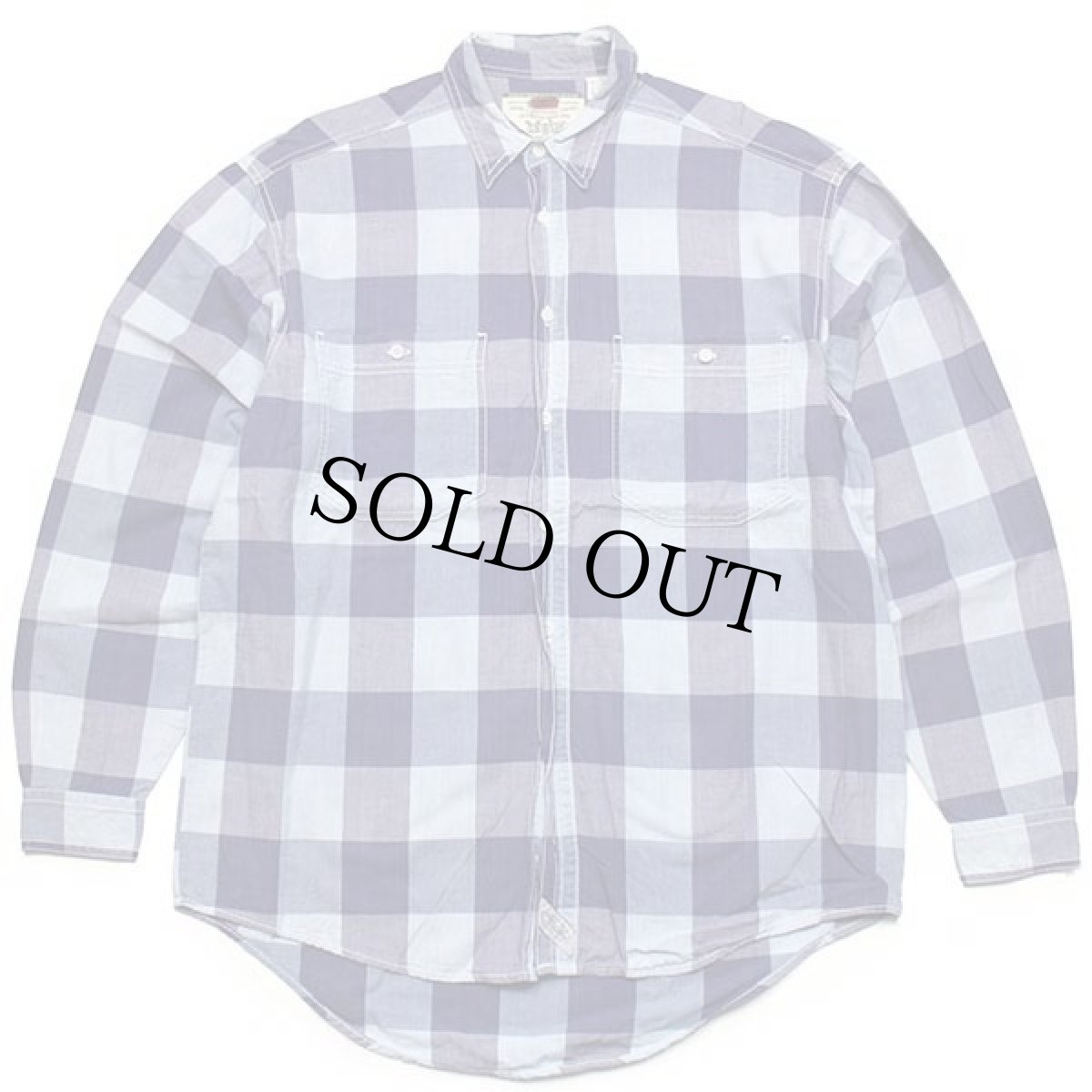 画像1: 90s Levi'sリーバイス ブロックチェック コットンシャツ M (1)