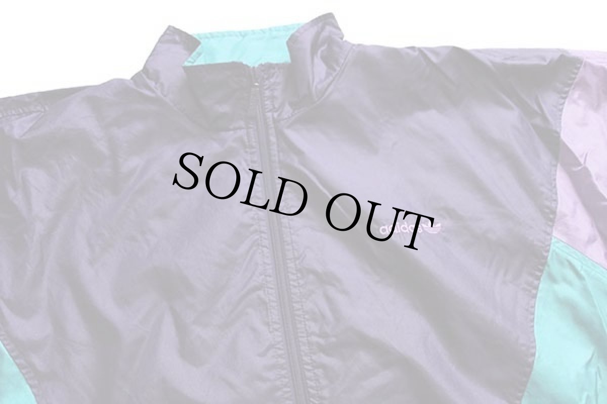 画像3: 90s adidasアディダス トレフォイル ロゴ刺繍 マルチカラー 切り替え ナイロンジャケット XL (3)