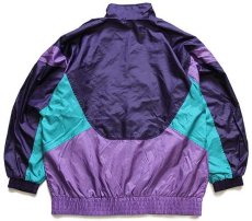 画像2: 90s adidasアディダス トレフォイル ロゴ刺繍 マルチカラー 切り替え ナイロンジャケット XL★A (2)