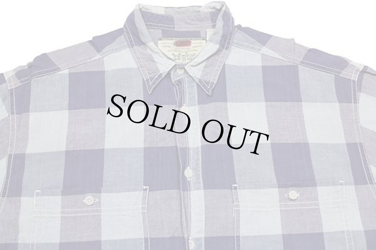 画像3: 90s Levi'sリーバイス ブロックチェック コットンシャツ M (3)