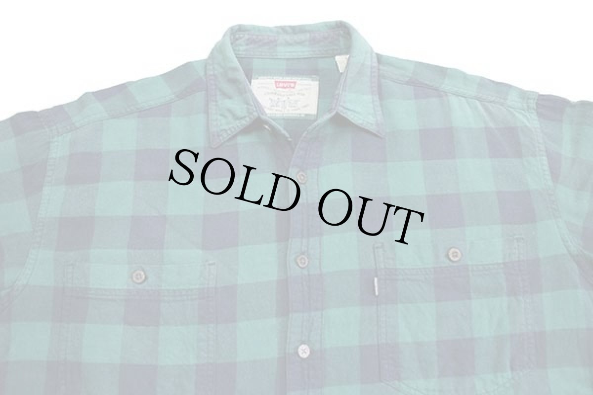 画像3: 90s Levi'sリーバイス ブロックチェック コットン ライトネルシャツ L (3)