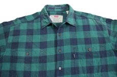 画像3: 90s Levi'sリーバイス ブロックチェック コットン ライトネルシャツ L (3)