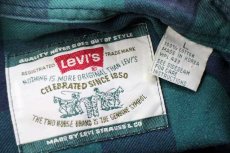 画像4: 90s Levi'sリーバイス ブロックチェック コットン ライトネルシャツ L (4)