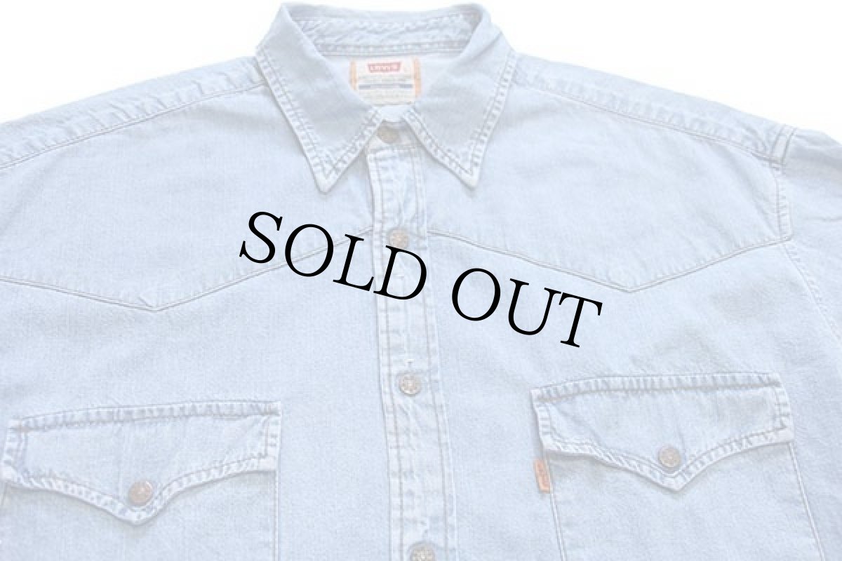 画像3: 90s Levi'sリーバイス デニム ウエスタンシャツ L★ユーロ (3)