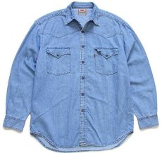 画像1: 90s Levi'sリーバイス デニム ウエスタンシャツ L★ユーロ (1)