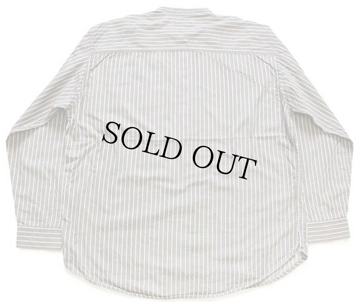 画像2: 90s Levi'sリーバイス ランダムストライプ バンドカラー コットンシャツ XL (2)