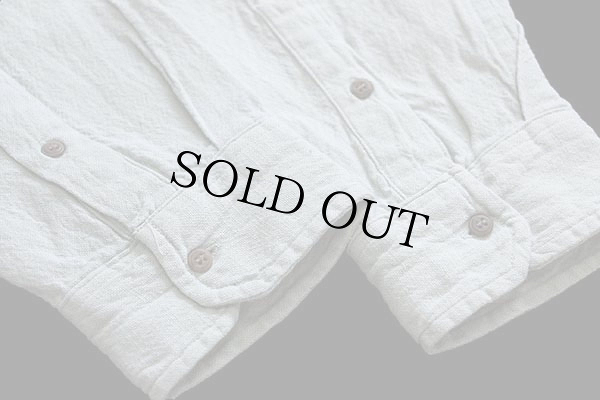 画像6: CIVILIAN 無地 バンドカラー コットン×リネン グランパシャツ ミント L (6)