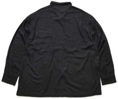 画像2: Nat Nast ステッチ装飾 シルク オープンカラーシャツ 黒 XL★特大 (2)