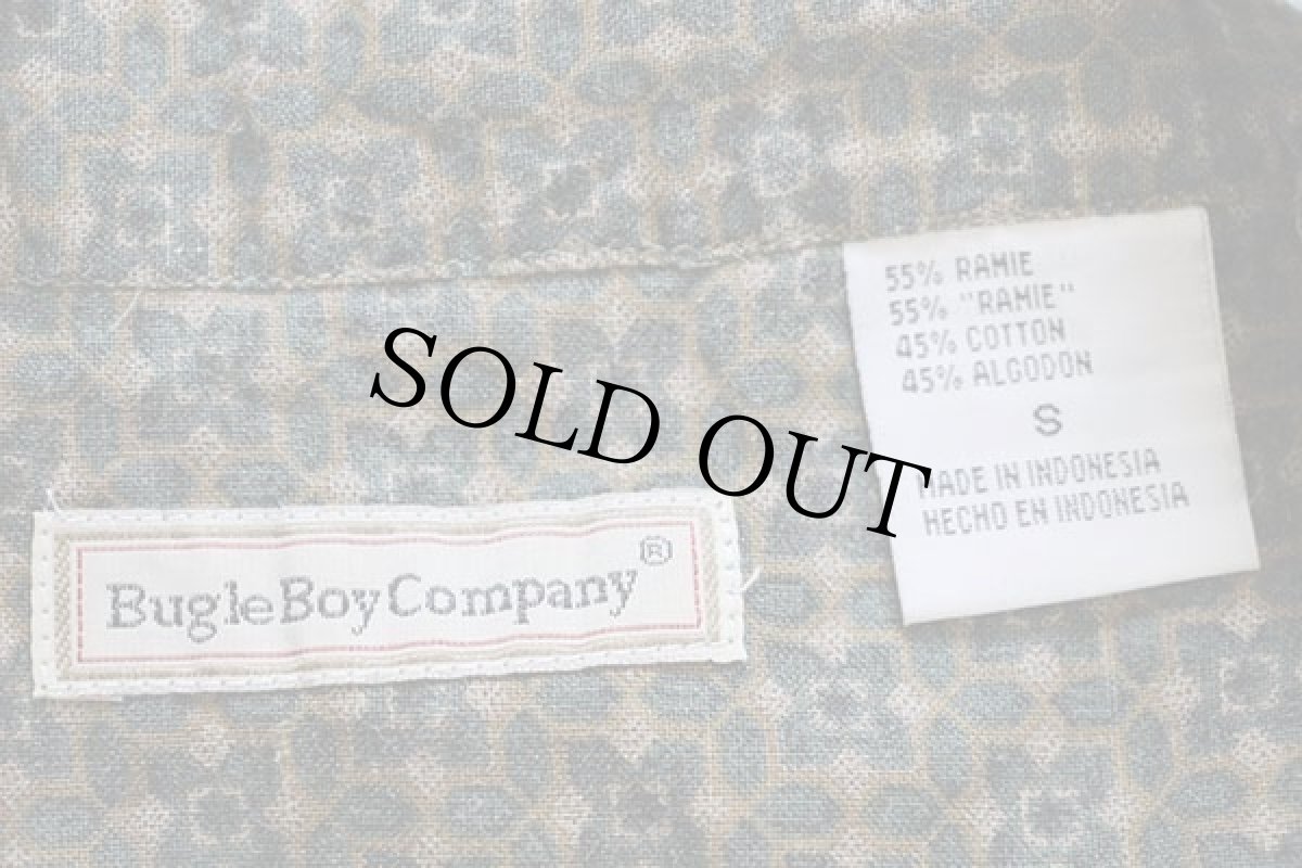 画像4: 00s BugleBoy バンドカラー 総柄 ラミー×コットンシャツ (4)