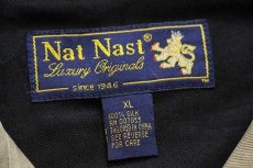 画像4: Nat Nast ステッチ装飾 シルク オープンカラーシャツ 黒 XL★特大 (4)