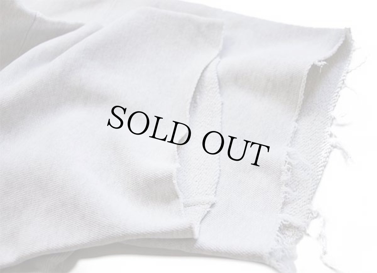 画像8: 60s USA製 CHAMPIONチャンピオン タタキタグ 三段中抜き染み込みプリント リバースウィーブ カットオフ 半袖スウェット オートミール XL (8)