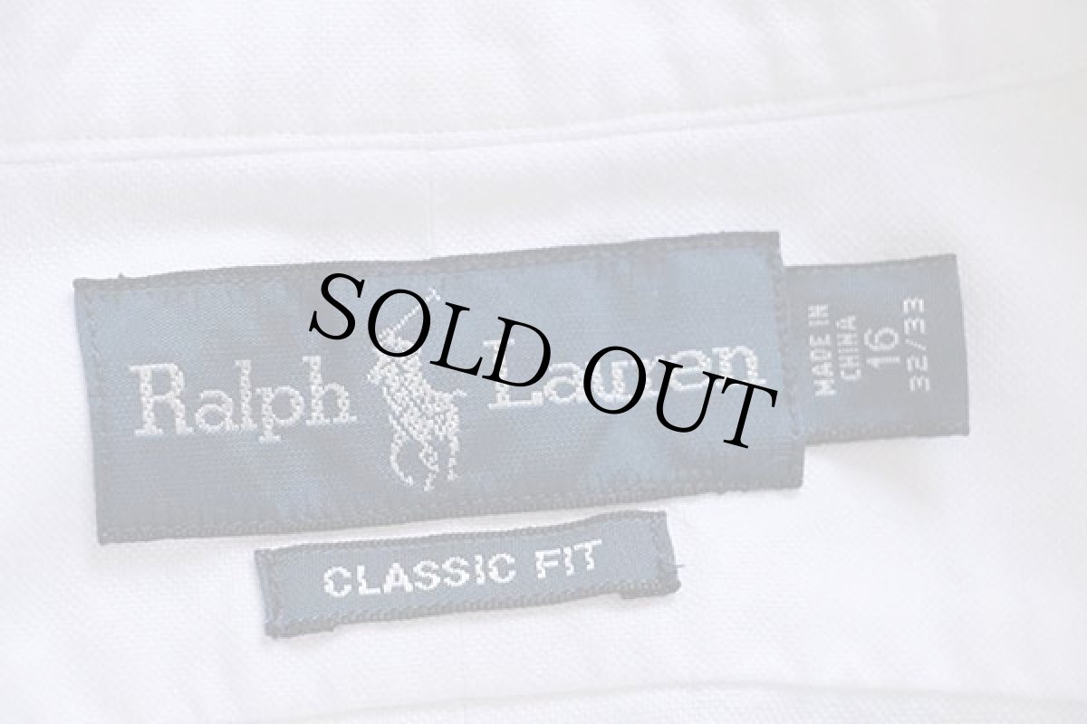 画像4: ラルフローレン ワンポイント ボタンダウン オックスフォード コットンシャツ 白 16★R (4)