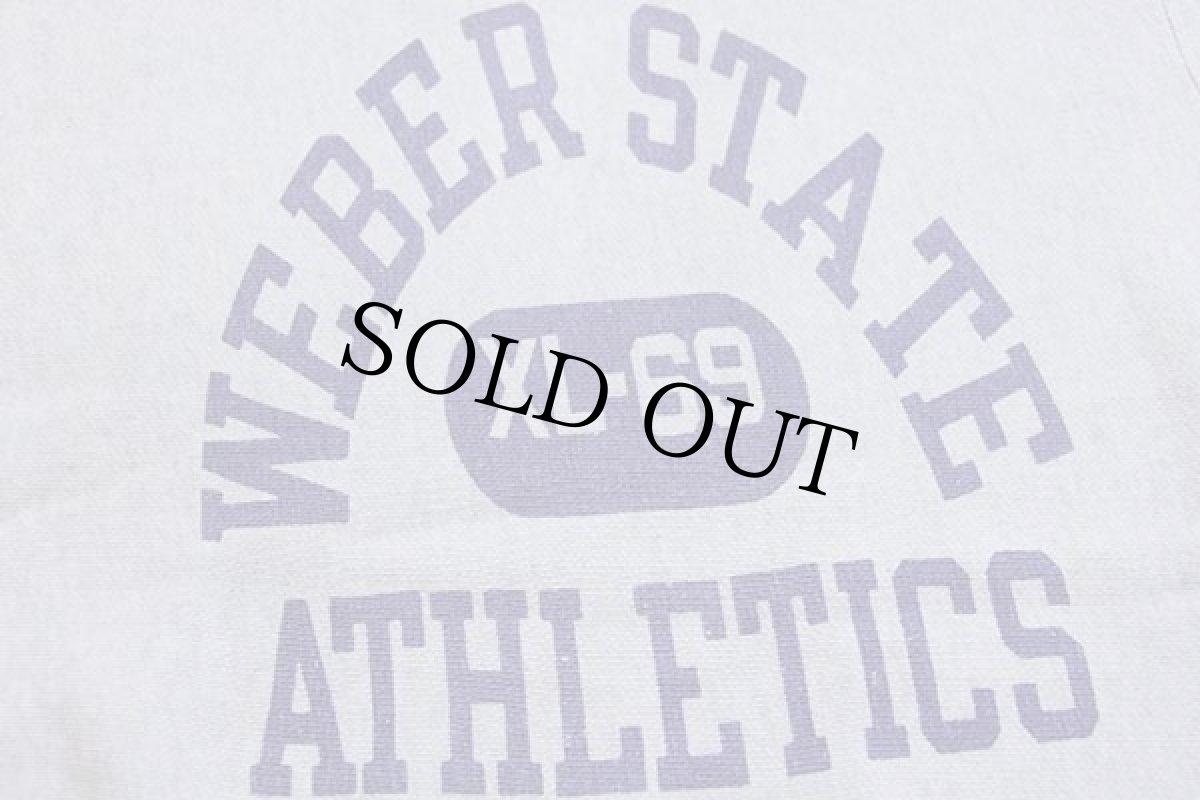 画像3: 60s USA製 CHAMPIONチャンピオン タタキタグ 三段中抜き染み込みプリント リバースウィーブ カットオフ 半袖スウェット オートミール XL (3)