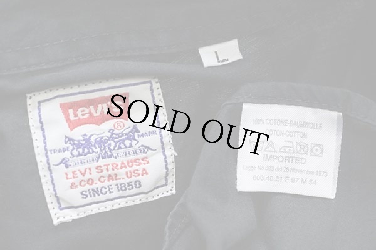 画像4: 90s Levi'sリーバイス ボタンダウン コットンポプリンシャツ 黒 L★ユーロ (4)