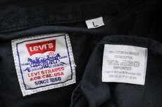 画像4: 90s Levi'sリーバイス ボタンダウン コットンポプリンシャツ 黒 L★ユーロ (4)