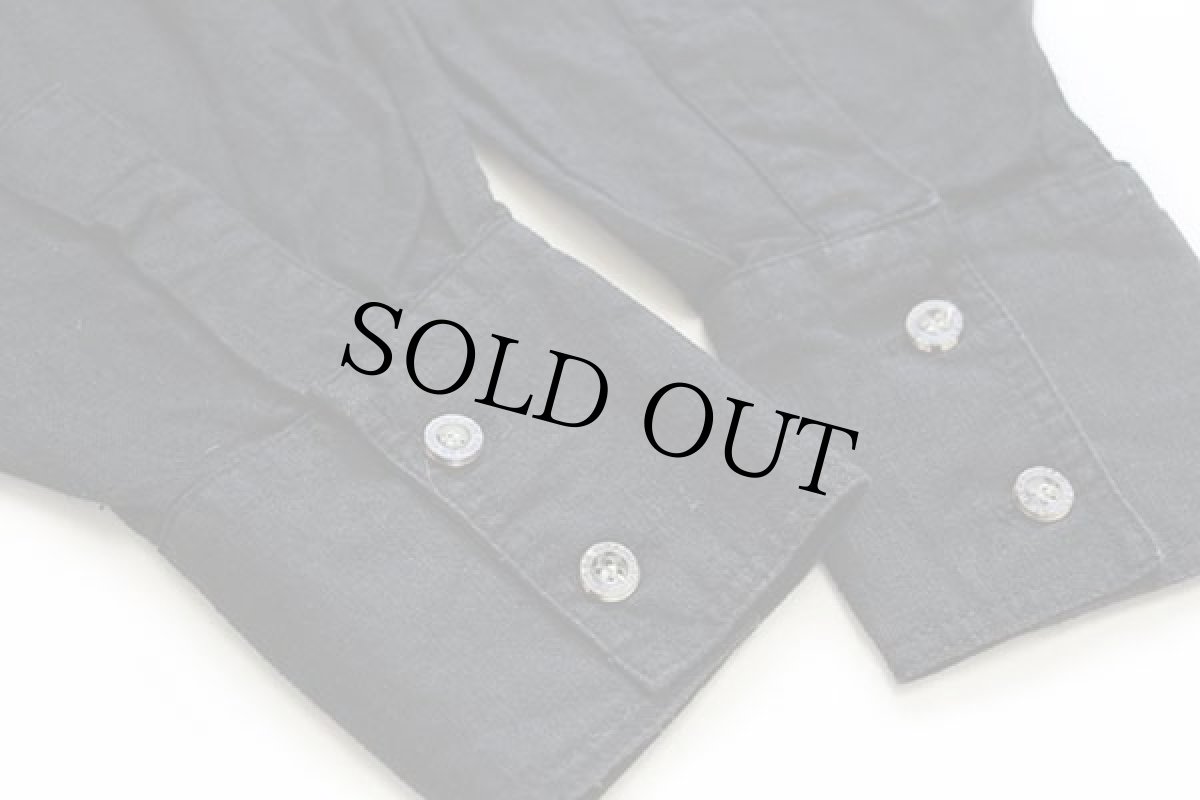 画像6: 00s トルコ製 Wranglerラングラー 無地 リネン×コットンシャツ 黒 S★ユーロ (6)