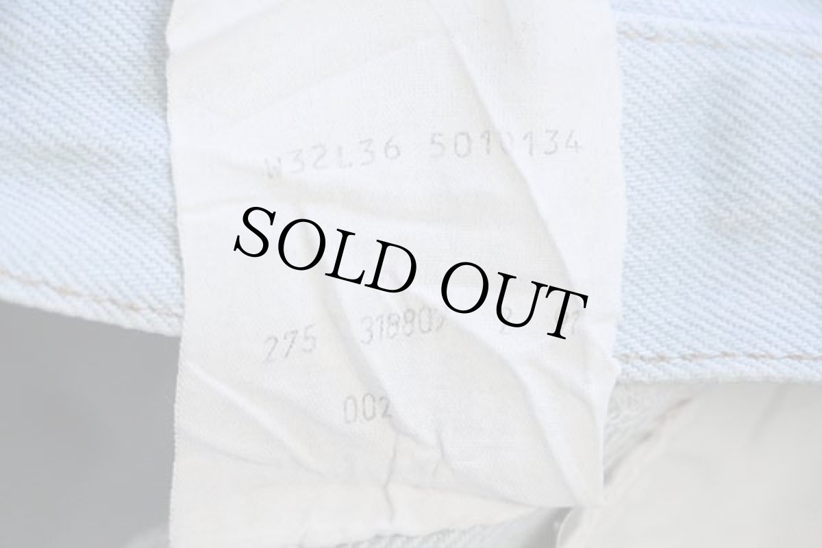 画像7: 90s フランス製 Levi'sリーバイス 501 先染め カラーデニムパンツ ライトブルー w32★ユーロ (7)