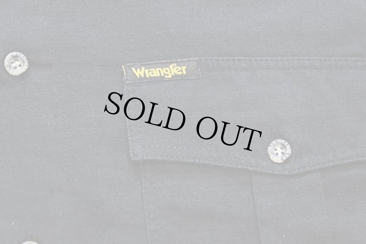 画像5: 00s トルコ製 Wranglerラングラー 無地 リネン×コットンシャツ 黒 S★ユーロ (5)