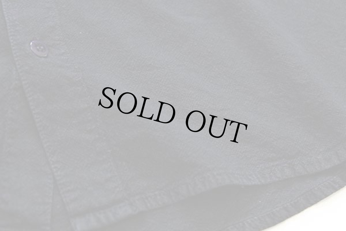 画像5: Collarless Shirt Company バンドカラー 織り柄 コットンシャツ 黒 M (5)