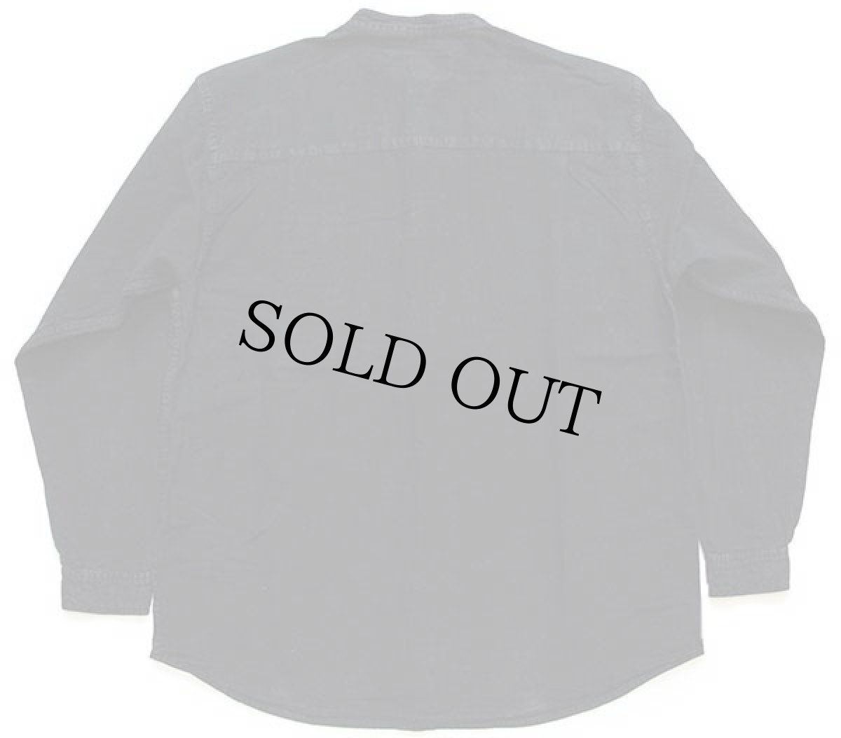 画像2: Collarless Shirt Company バンドカラー 織り柄 コットンシャツ 黒 M (2)