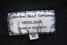 画像4: Collarless Shirt Company バンドカラー 織り柄 コットンシャツ 黒 M (4)