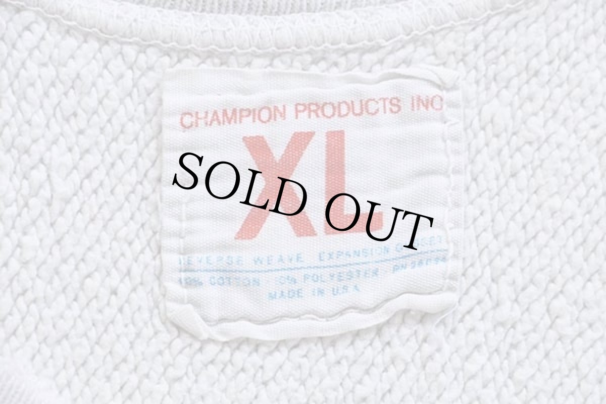 画像4: 60s USA製 CHAMPIONチャンピオン タタキタグ 三段中抜き染み込みプリント リバースウィーブ カットオフ 半袖スウェット オートミール XL (4)