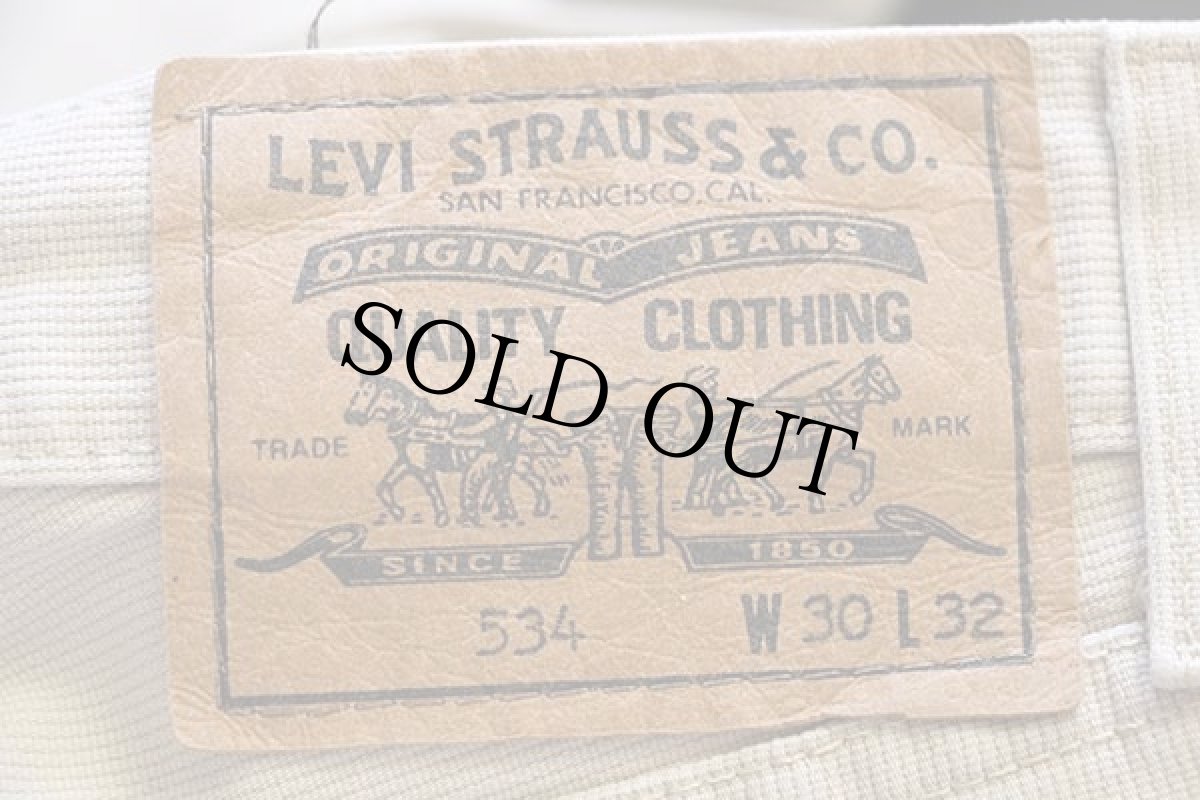 画像6: 90s Levi'sリーバイス 534 コットン ピケパンツ ベージュ w30 L32★ユーロ (6)