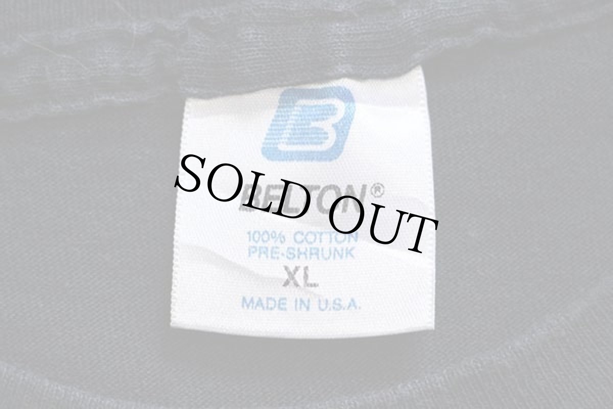 画像5: 90s USA製 ARMY NAVY 92 両面プリント コットン 長袖Tシャツ 黒 XL (5)