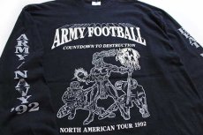 画像3: 90s USA製 ARMY NAVY 92 両面プリント コットン 長袖Tシャツ 黒 XL (3)