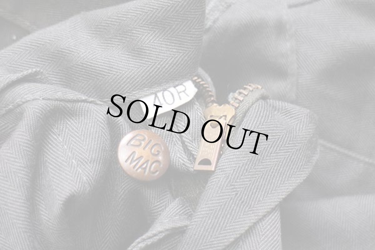 画像5: 70s BIGMACビッグマック HBT ヘリンボーンツイル 半袖オールインワン カスタム 焦げ茶 40R★つなぎ (5)