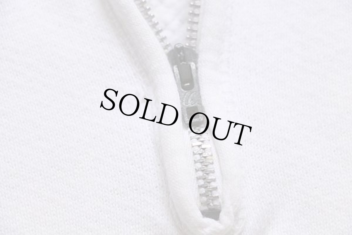 画像6: 60s CHAMPIONチャンピオン ランタグ MOOSEHEART フロッキープリント 襟付き ハーフジップ コットン 半袖スウェット 白 L (6)