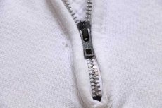画像6: 60s CHAMPIONチャンピオン ランタグ MOOSEHEART フロッキープリント 襟付き ハーフジップ コットン 半袖スウェット 白 L (6)