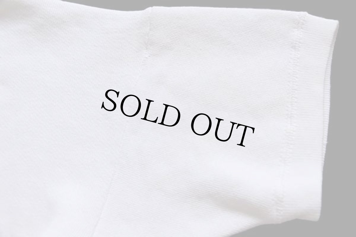 画像7: 60s CHAMPIONチャンピオン ランタグ MOOSEHEART フロッキープリント 襟付き ハーフジップ コットン 半袖スウェット 白 L (7)