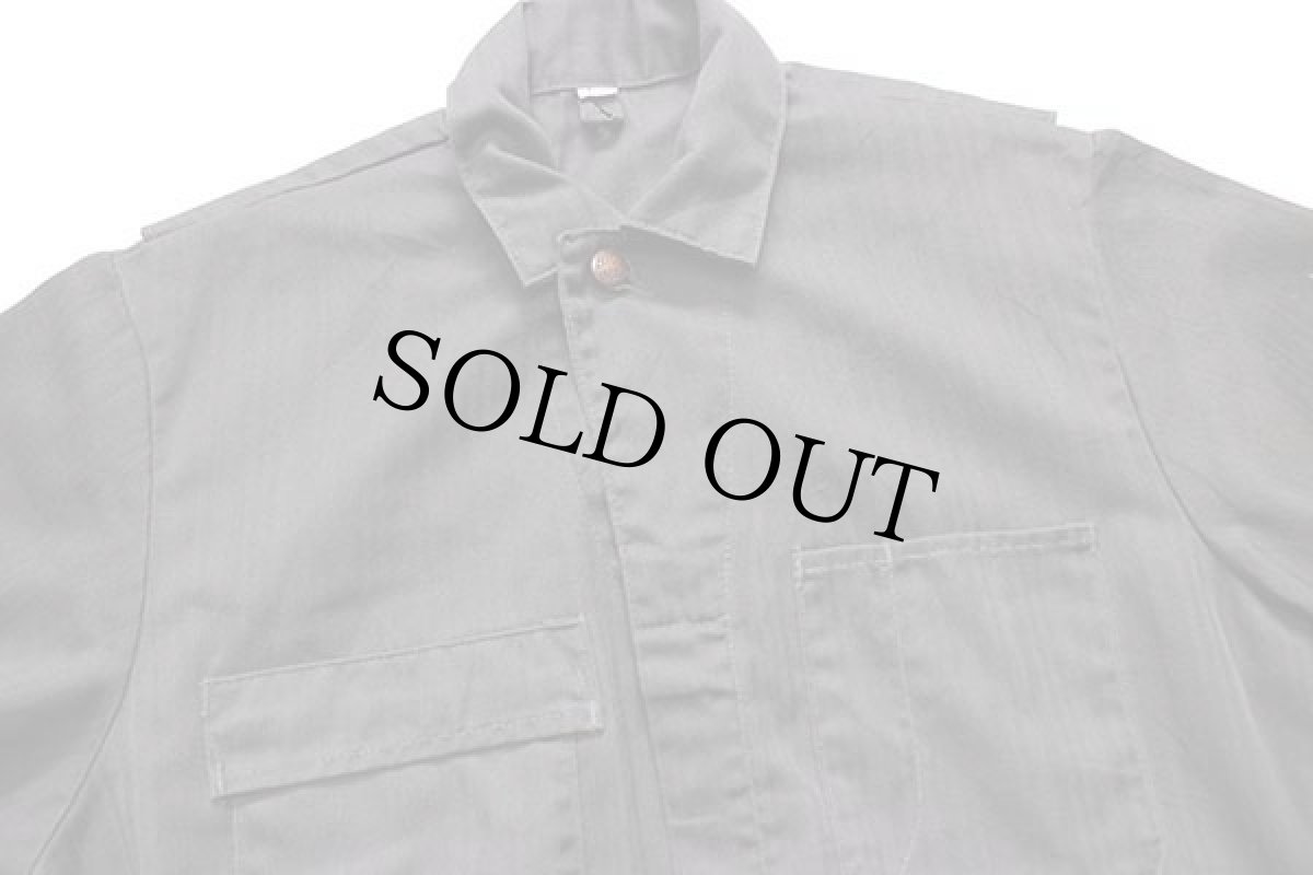 画像4: 70s BIGMACビッグマック HBT ヘリンボーンツイル 半袖オールインワン カスタム 焦げ茶 40R★つなぎ (4)