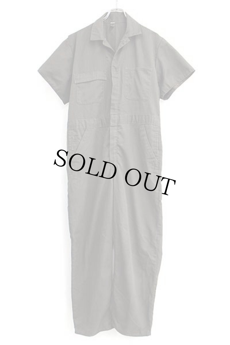 画像2: 70s BIGMACビッグマック HBT ヘリンボーンツイル 半袖オールインワン カスタム 焦げ茶 40R★つなぎ (2)