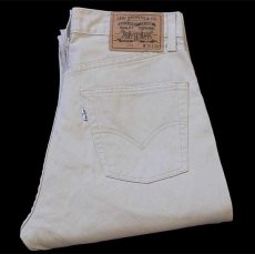 画像1: 90s Levi'sリーバイス 534 コットン ピケパンツ ベージュ w30 L32★ユーロ (1)