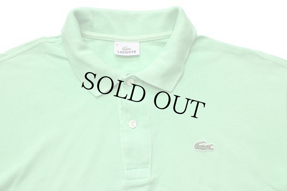 画像3: 90s LACOSTEラコステ ワンポイント コットン 鹿の子 ポロシャツ 蛍光グリーン 6★64 (3)