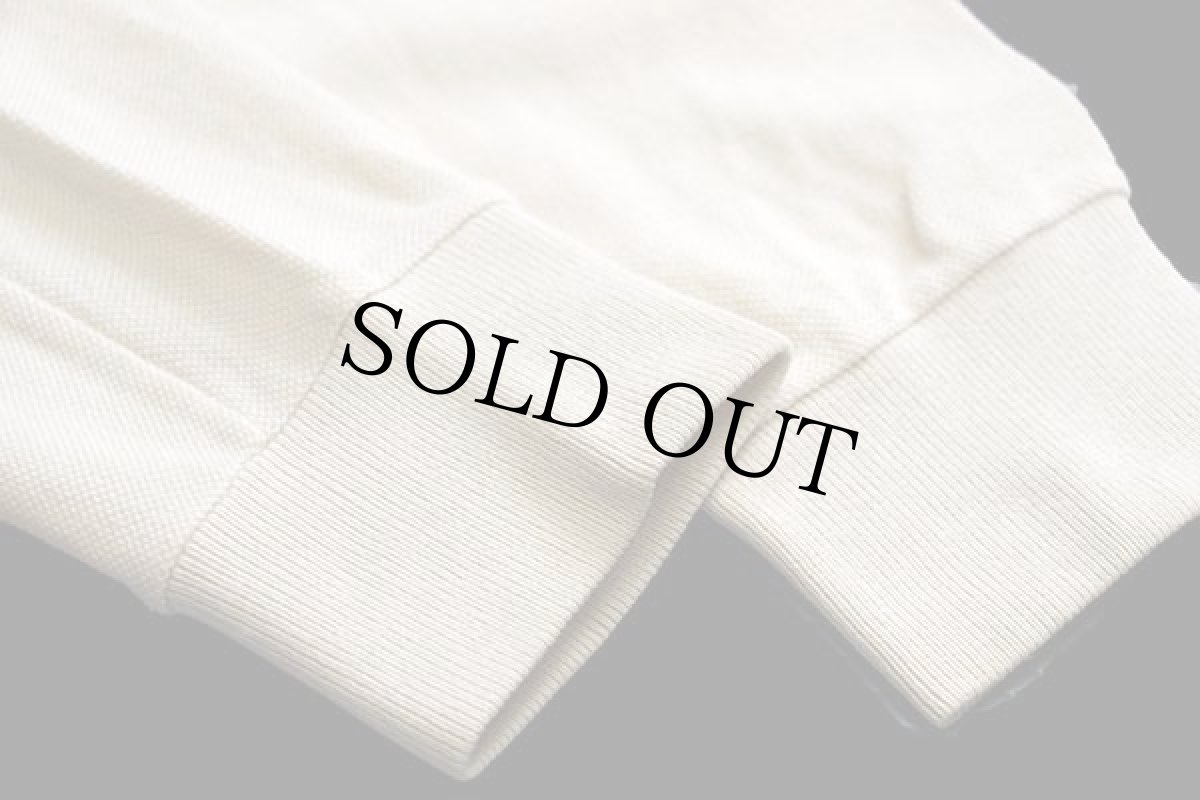 画像5: 70s フランス製 CHEMISE LACOSTE ラコステ ワンポイント コットン 鹿の子 長袖ポロシャツ クリーム 4★02 (5)