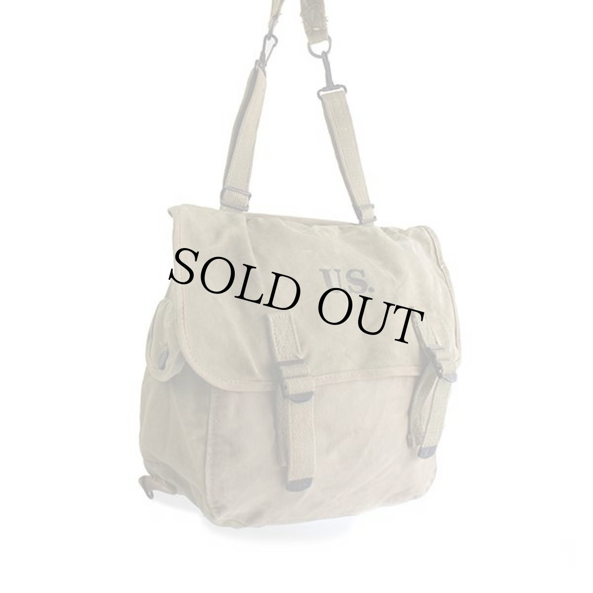 画像2: 40s 米軍 M-1936 U.S.ステンシル コットン キャンバス ミュゼットバッグ オリーブドラブ (2)