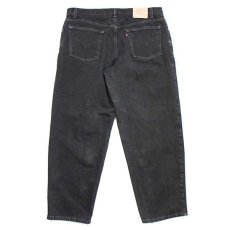 画像3: 90s USA製 Levi'sリーバイス 570 ブラック デニムパンツ w42 L32★SDP1901 (3)