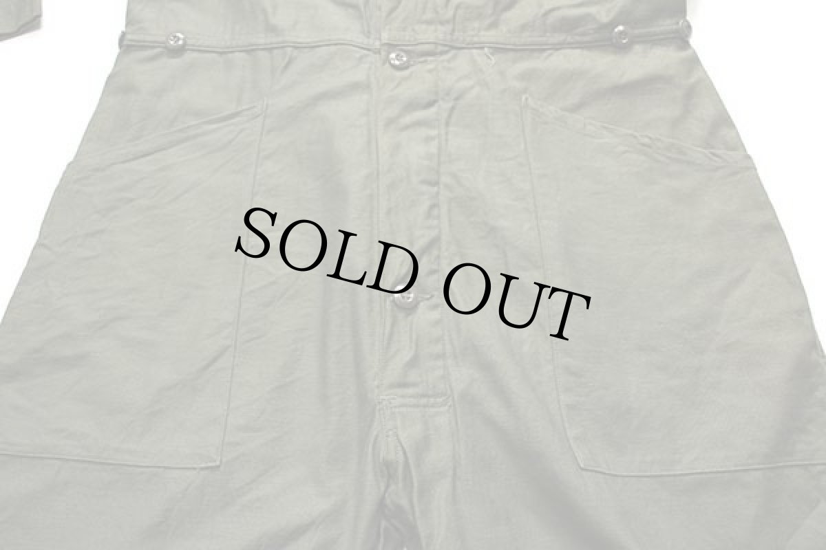 画像6: 80s 米軍 U.S.ARMY コットンサテン カバーオール オールインワン オリーブグリーン L★つなぎ (6)