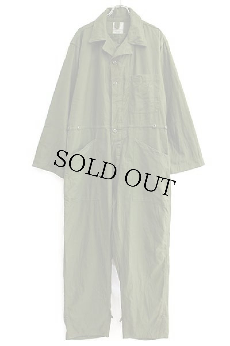 画像2: 80s 米軍 U.S.ARMY コットンサテン カバーオール オールインワン オリーブグリーン L★つなぎ (2)