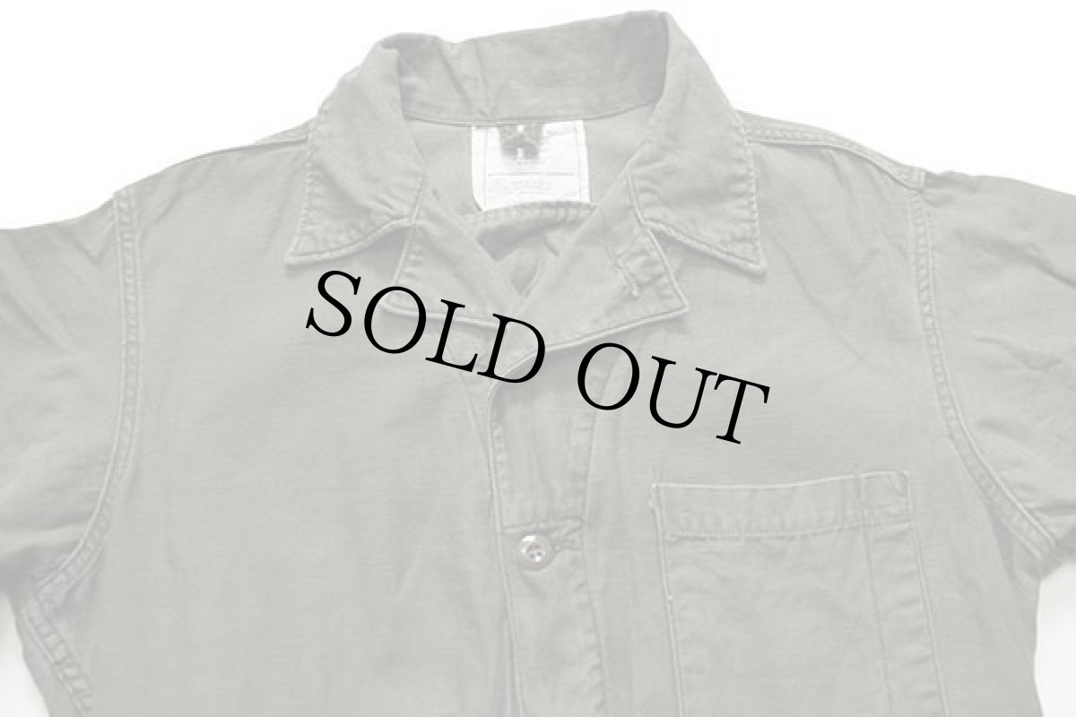 画像4: 80s 米軍 U.S.ARMY コットンサテン カバーオール オールインワン オリーブグリーン L★つなぎ (4)