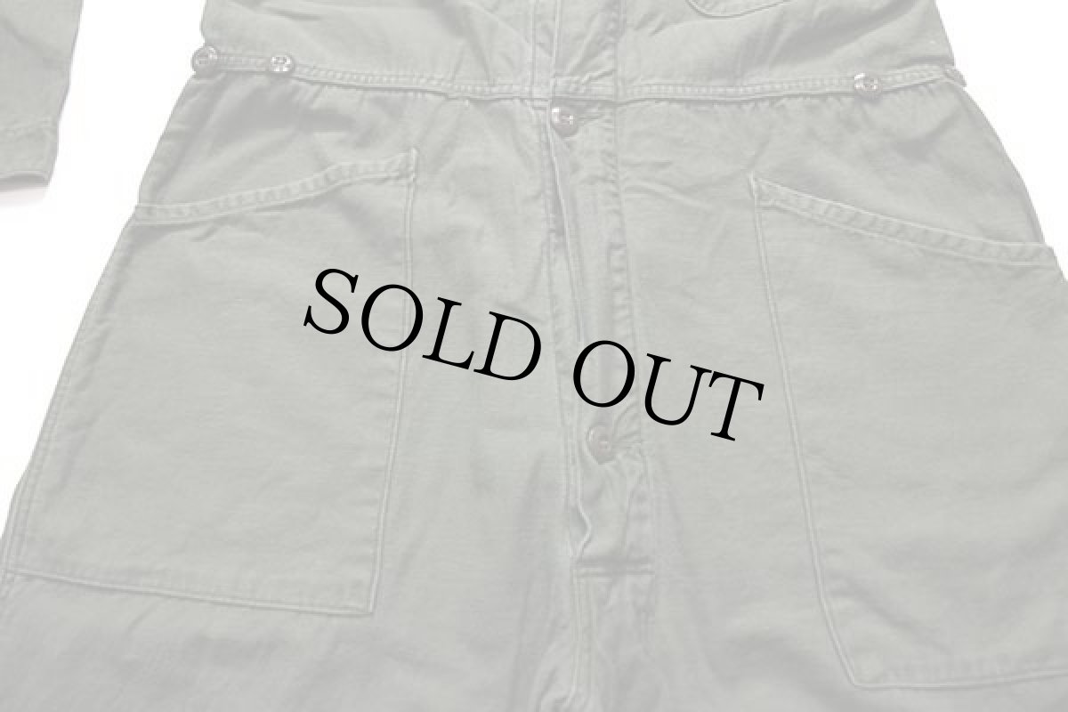 画像6: 80s 米軍 U.S.ARMY コットンサテン カバーオール オールインワン オリーブグリーン L★つなぎ (6)