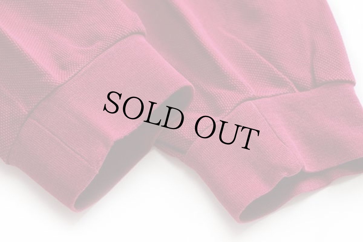 画像5: 70s フランス製 CHEMISE LACOSTE ラコステ ワンポイント コットン 鹿の子 長袖ポロシャツ ワインレッド 4★14 (5)