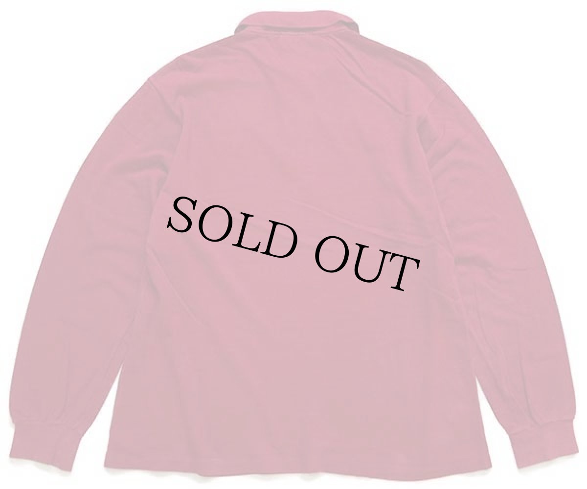 画像2: 70s フランス製 CHEMISE LACOSTE ラコステ ワンポイント コットン 鹿の子 長袖ポロシャツ ワインレッド 4★15 (2)